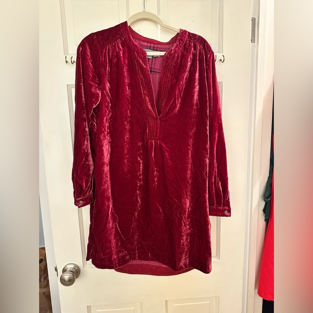 Elegant Velvet Red Women's Dress